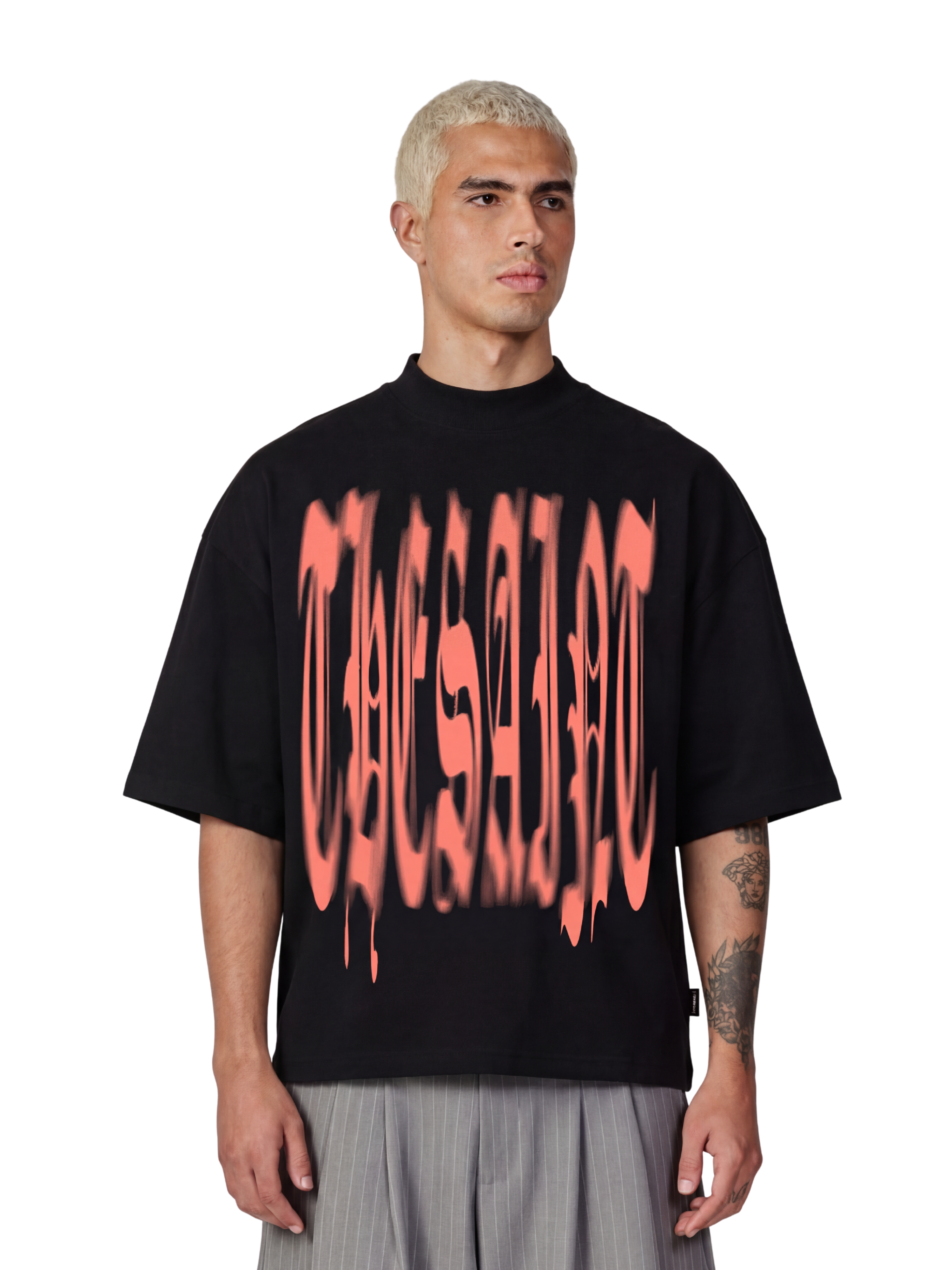 T-Shirt Wide Boxy Ghotic Blur "Black"
